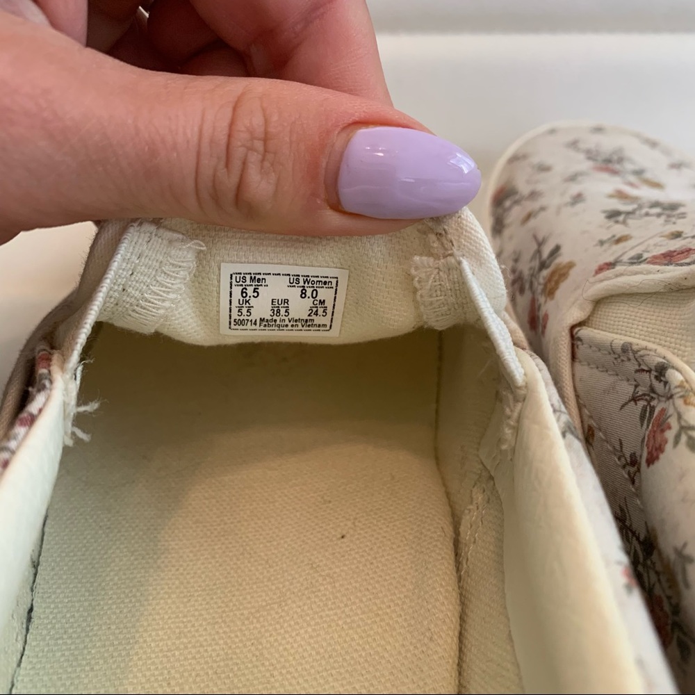 ✨️Vintage Slip On Floral Vans! The Original Skate Shoe! Size 8 - Picture 6 of 8